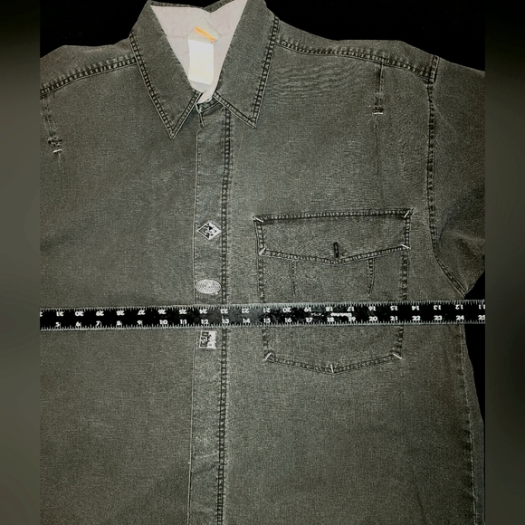 Vintage OP Charcoal button-down surfer shirt. Sz L - Picture 10 of 13